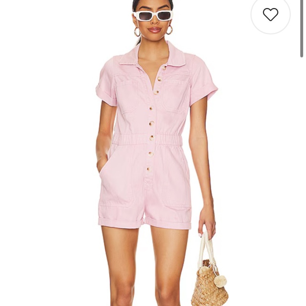 Show Me Your Mumu Cannon Romper Pink Denim S